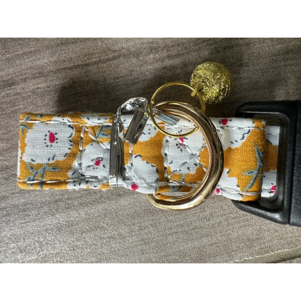 Floral Bow Tie Cat Collar‎ with Bell Adjustable Cute Kitten Safety Buckle